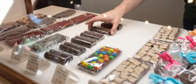 assorted chocolates in a candy case
