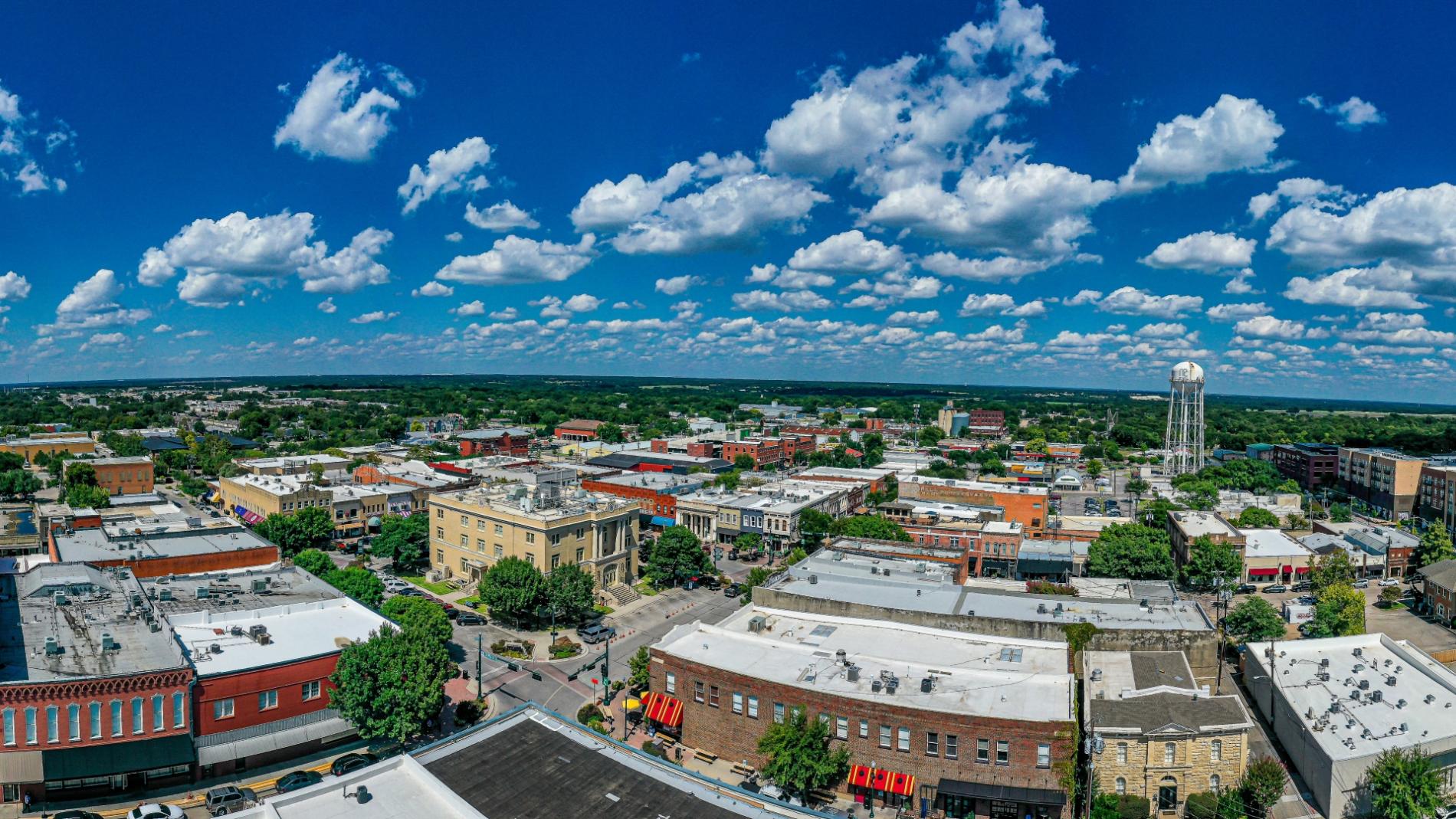 Historic Downtown McKinney from the air